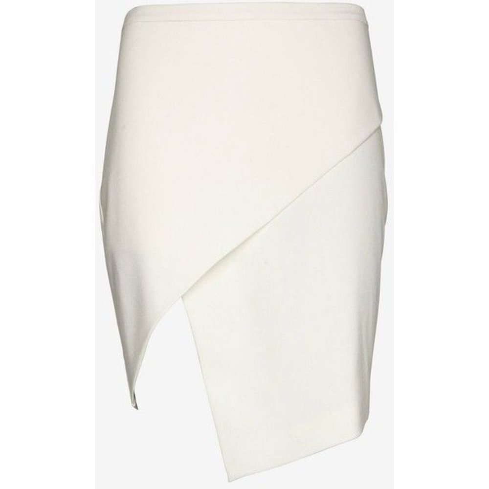 Mason asymmetrical white pencil skirt